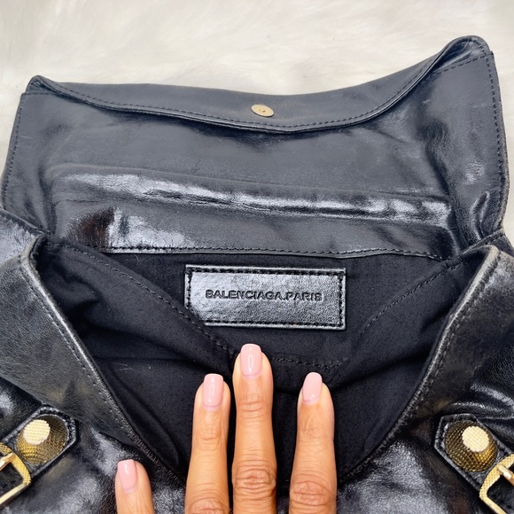 Balenciaga GGH Envelope Clutch in Black with Gold Hardware - Picture 2 of 8